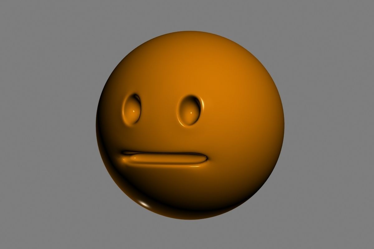 Emoji Neutral Face 3D model_3