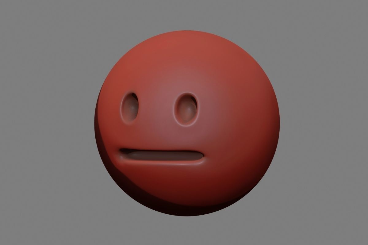 Emoji Neutral Face 3D model_24