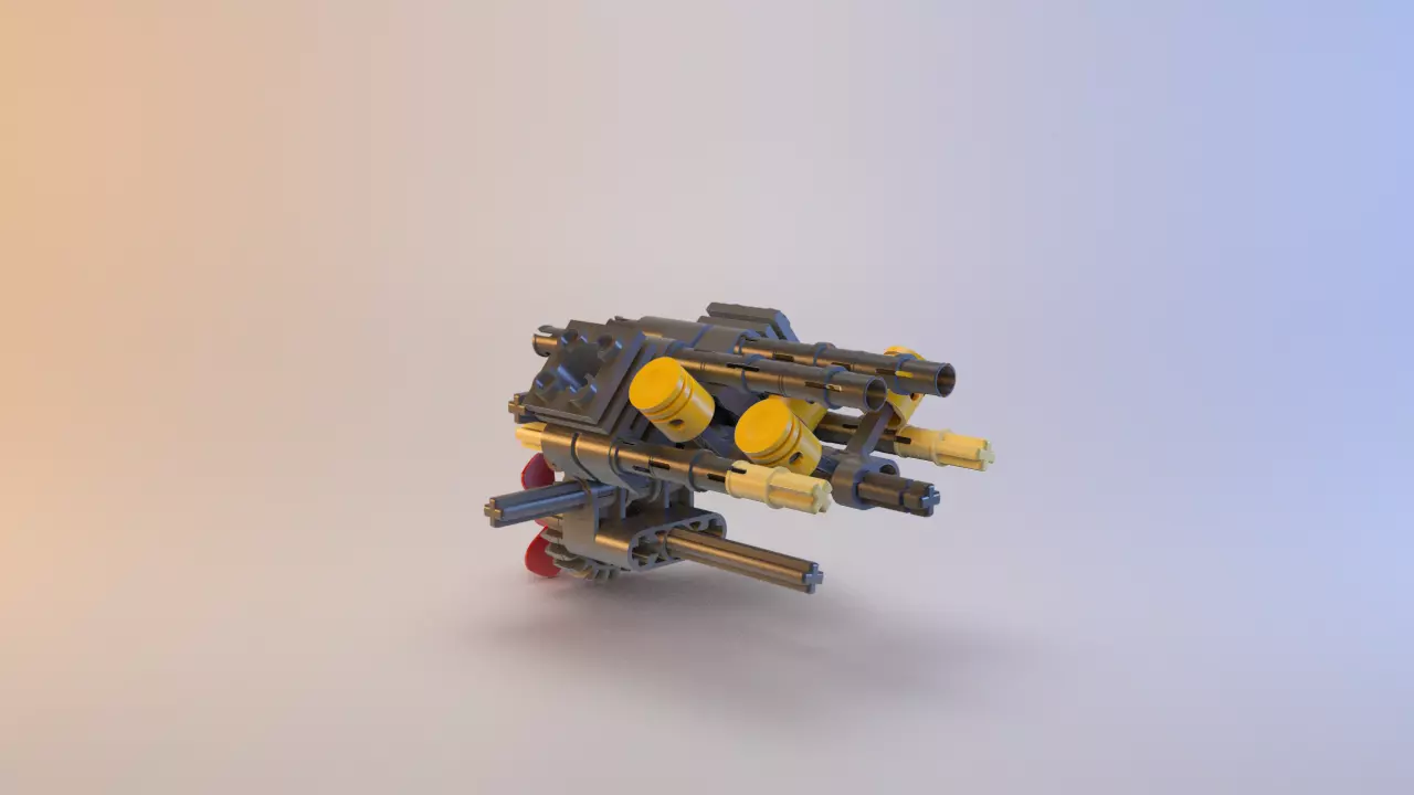 Lego - V6 engine Low-poly 3D model