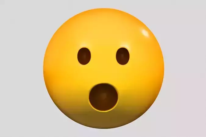 Emoji Face with Open Mouth 3D model