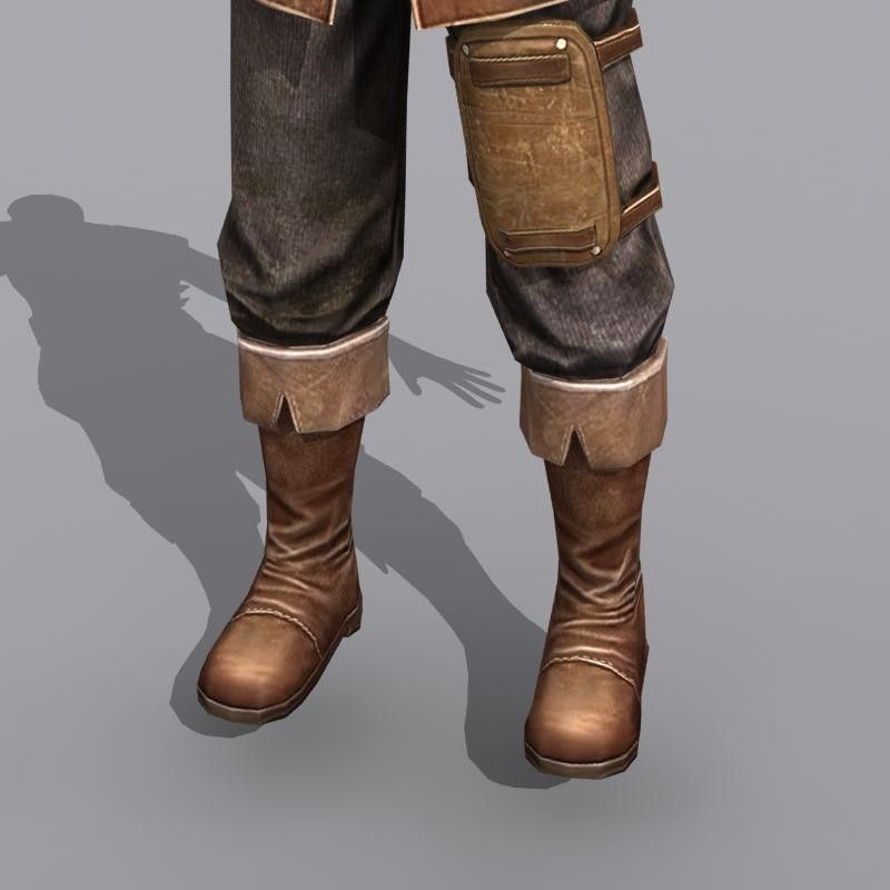 leather armor Low-poly 3D model_5