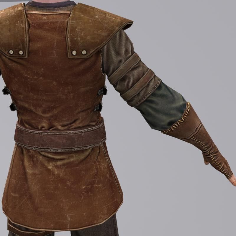 leather armor Low-poly 3D model_9