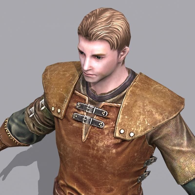 leather armor Low-poly 3D model_6