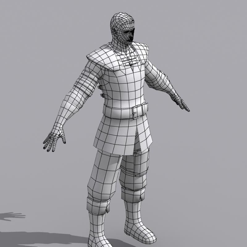 leather armor Low-poly 3D model_13