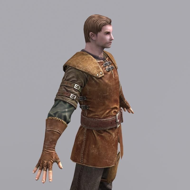 leather armor Low-poly 3D model_7