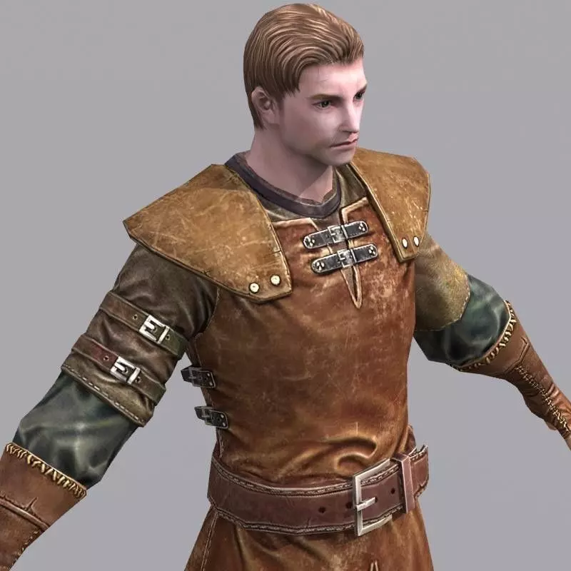 leather armor Low-poly 3D model_0