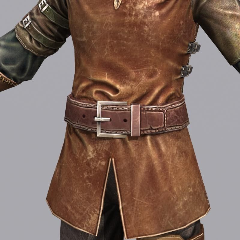 leather armor Low-poly 3D model_11