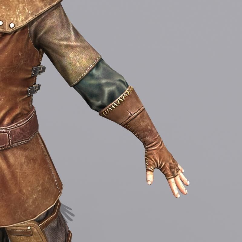 leather armor Low-poly 3D model_4