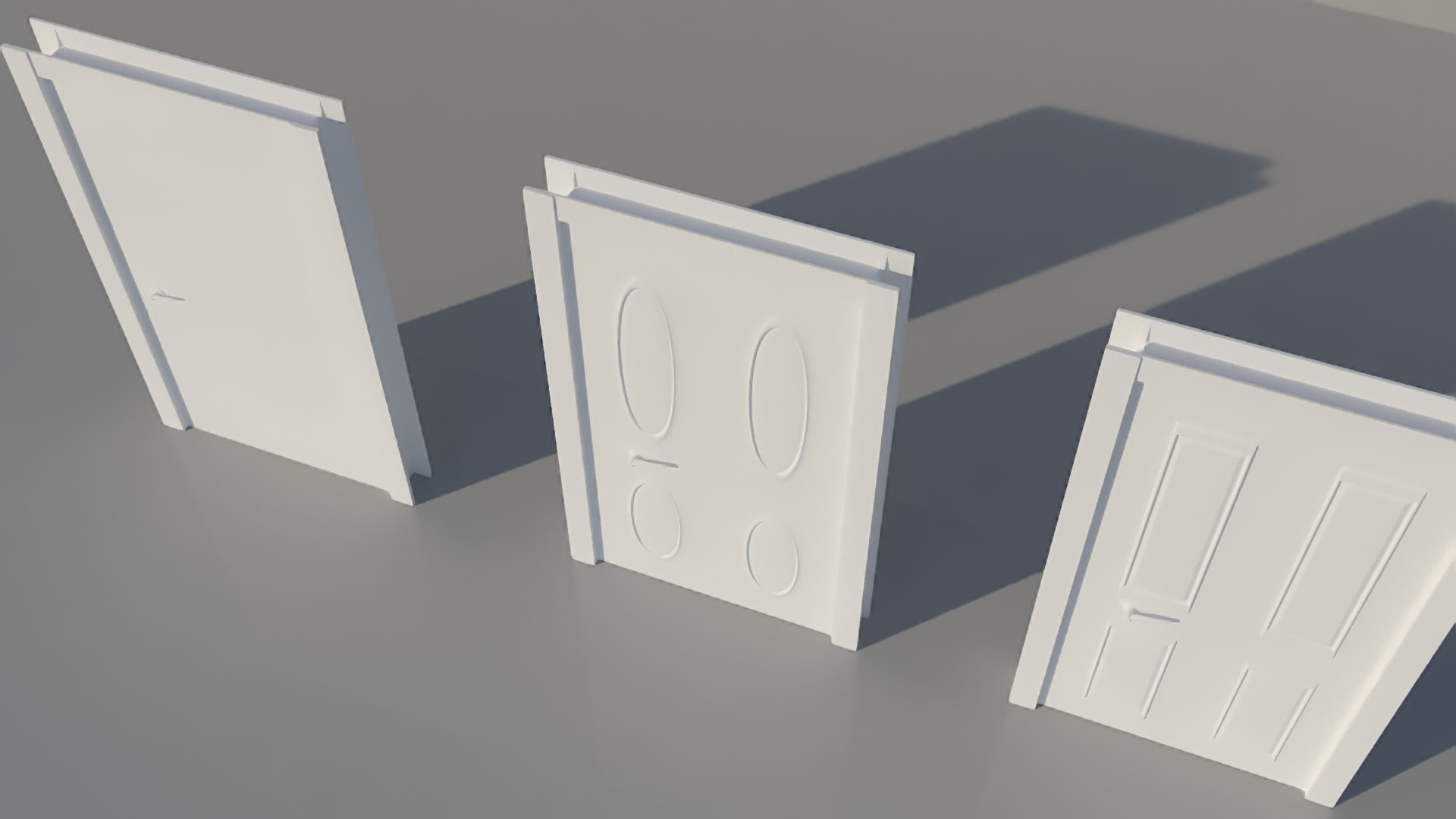 White  3 Door 3D model Low-poly 3D model_5