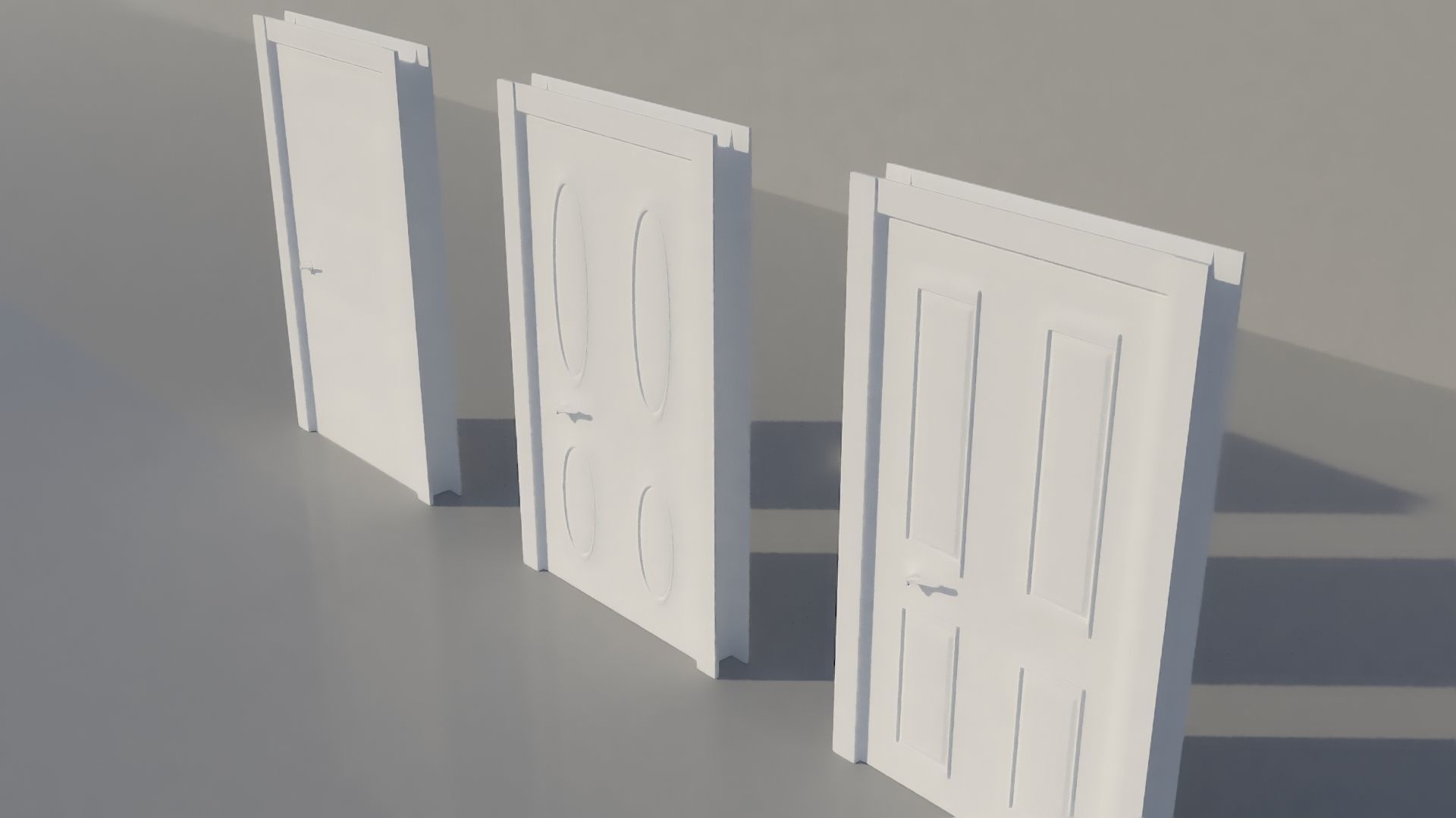 White  3 Door 3D model Low-poly 3D model_1