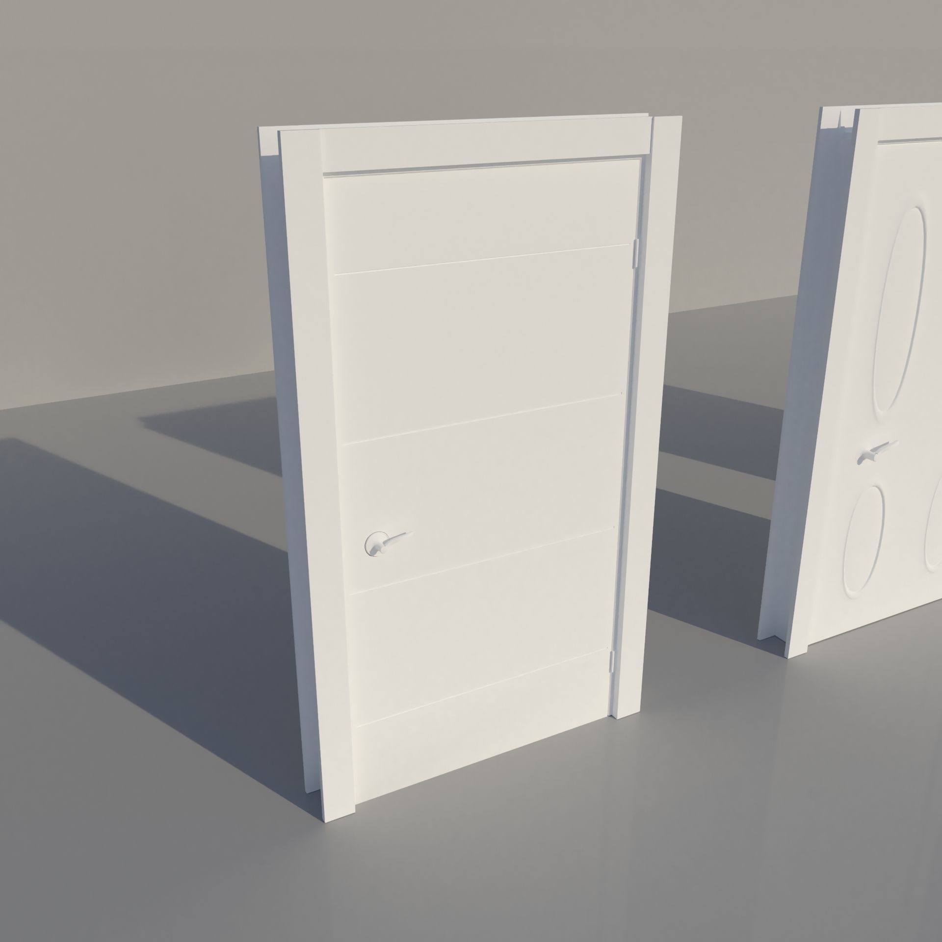 White  3 Door 3D model Low-poly 3D model_2