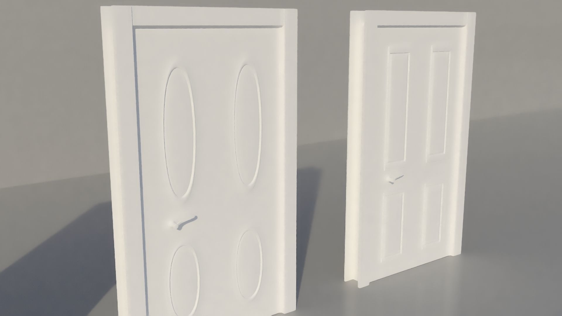 White  3 Door 3D model Low-poly 3D model_4