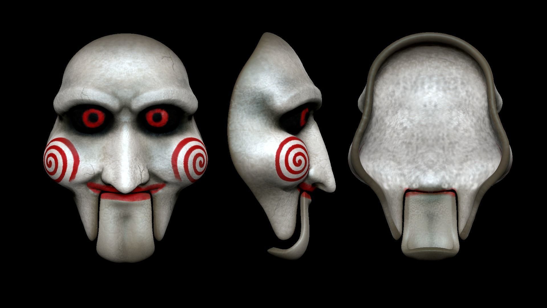 Jigsaw Mask - Saw - Character Costume Low-poly 3D model_7