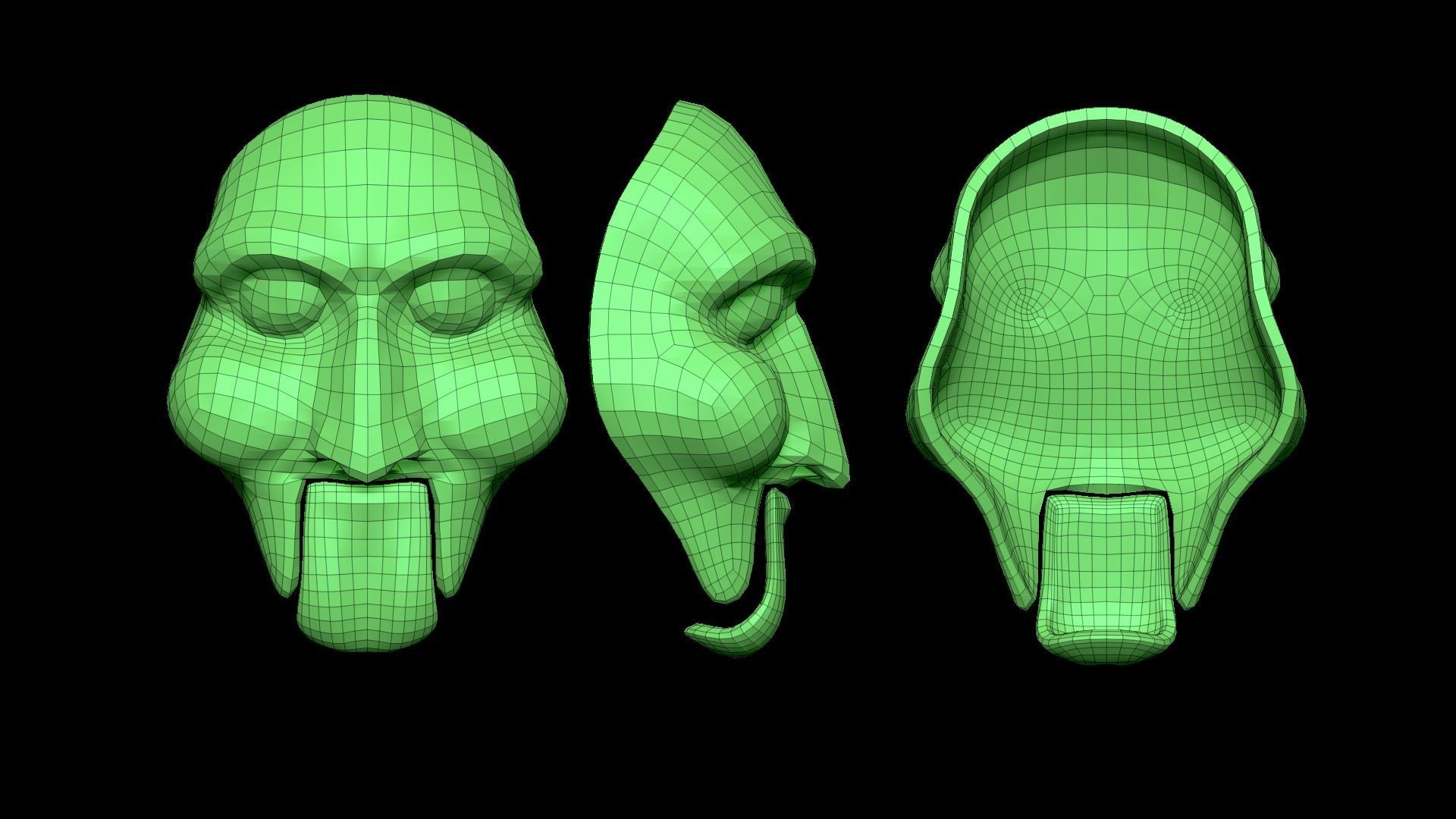 Jigsaw Mask - Saw - Character Costume Low-poly 3D model_8