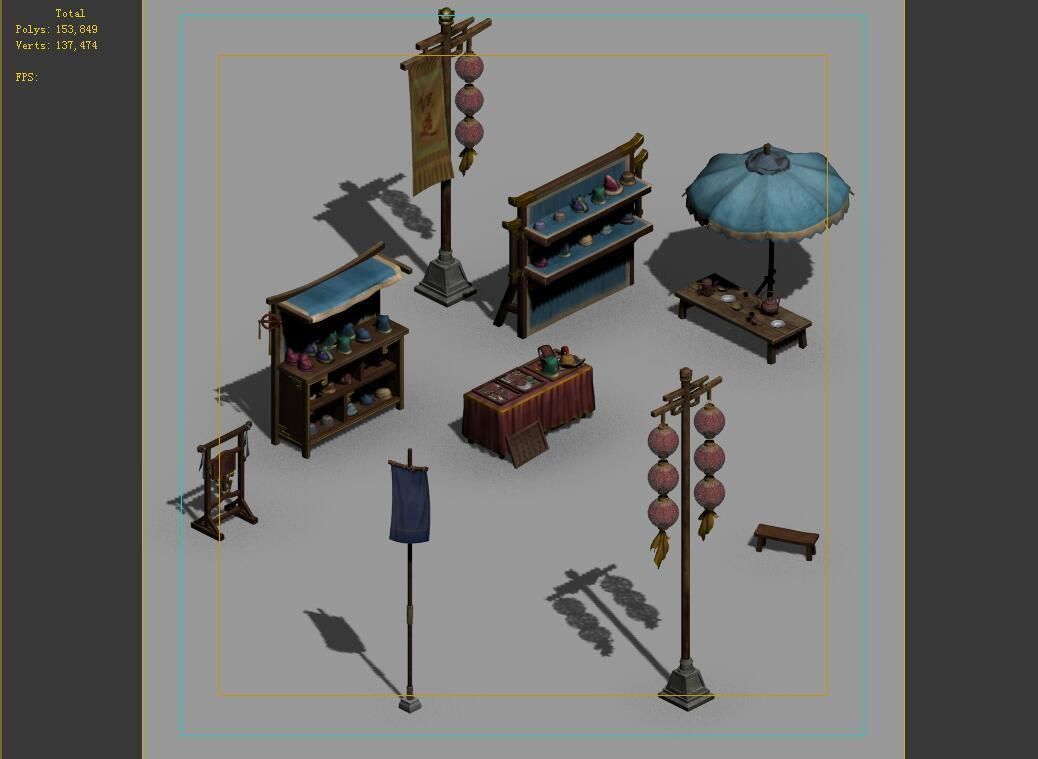 Tongxinfang-small vendor props 3D model_4