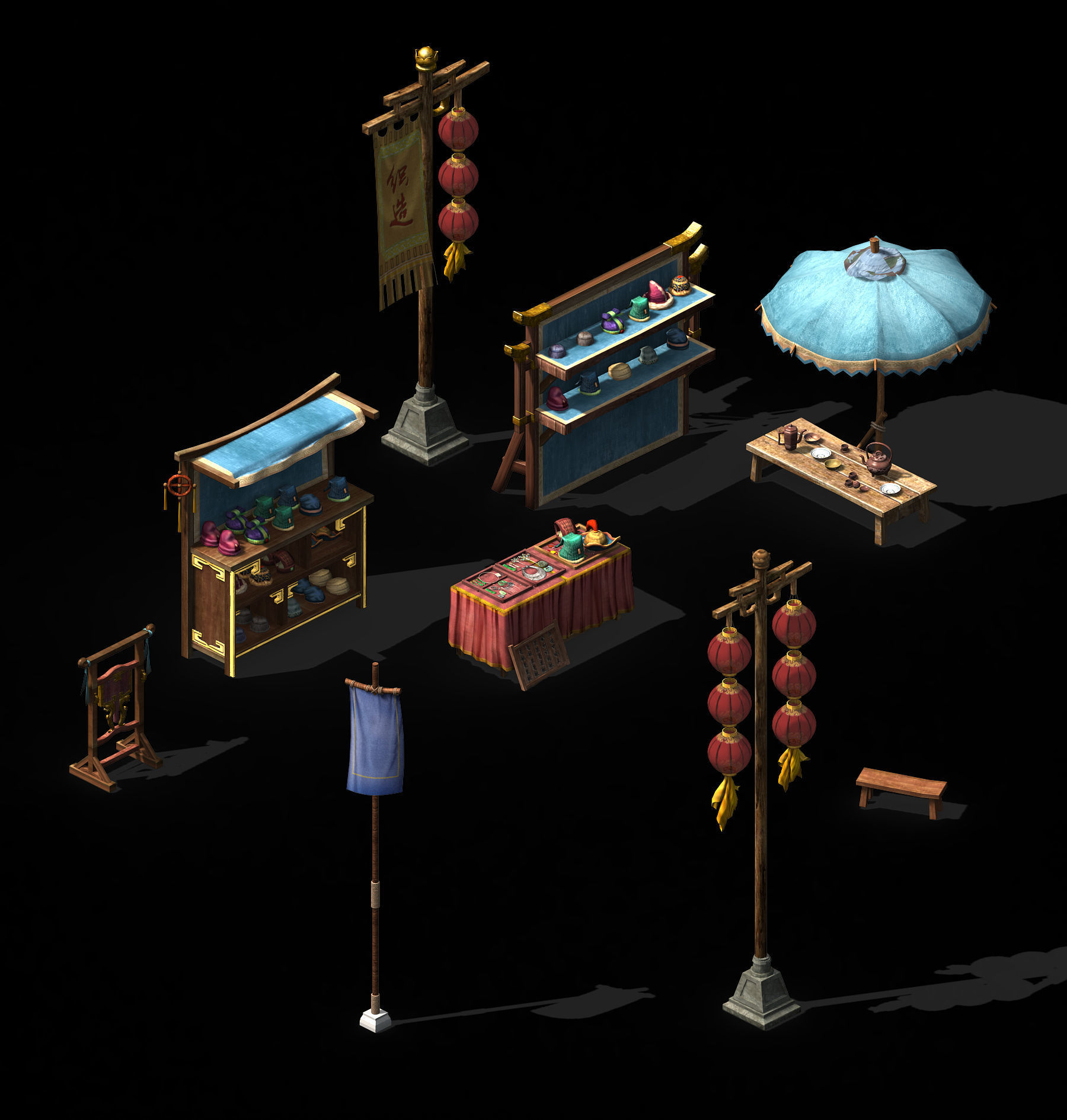 Tongxinfang-small vendor props 3D model_1