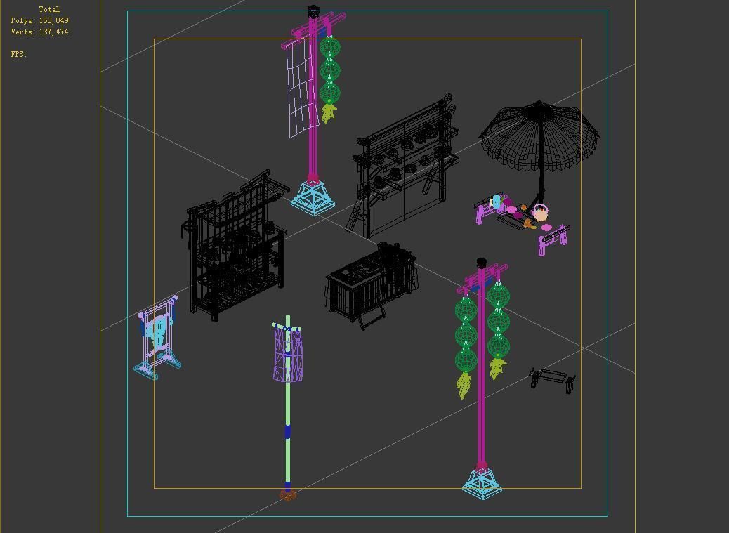 Tongxinfang-small vendor props 3D model_3