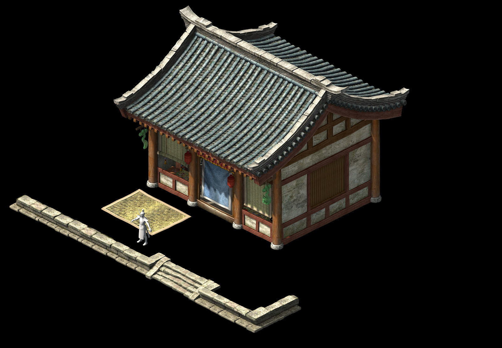 Tongxinfang-Zhuoyufang chinese house 3D model_3