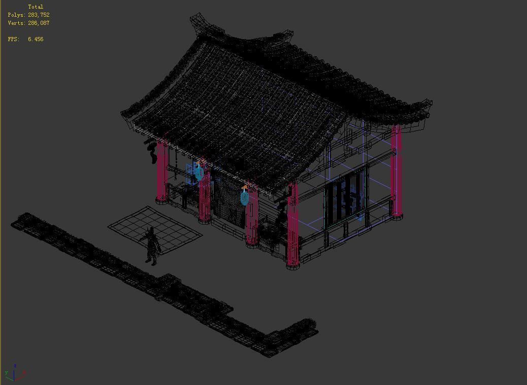 Tongxinfang-Zhuoyufang chinese house 3D model_4