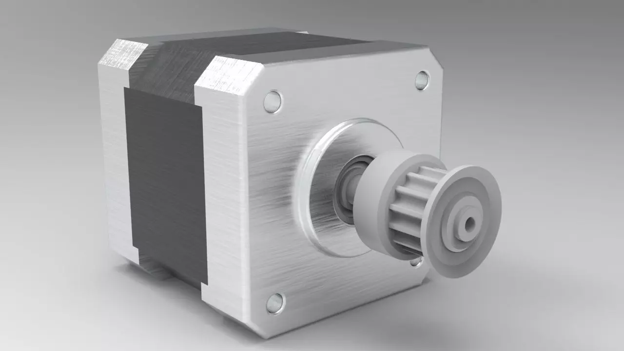 stepper motor Low-poly 3D model_0