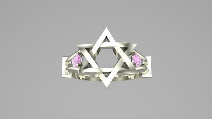 Star Of David Ring  Free 3D print model