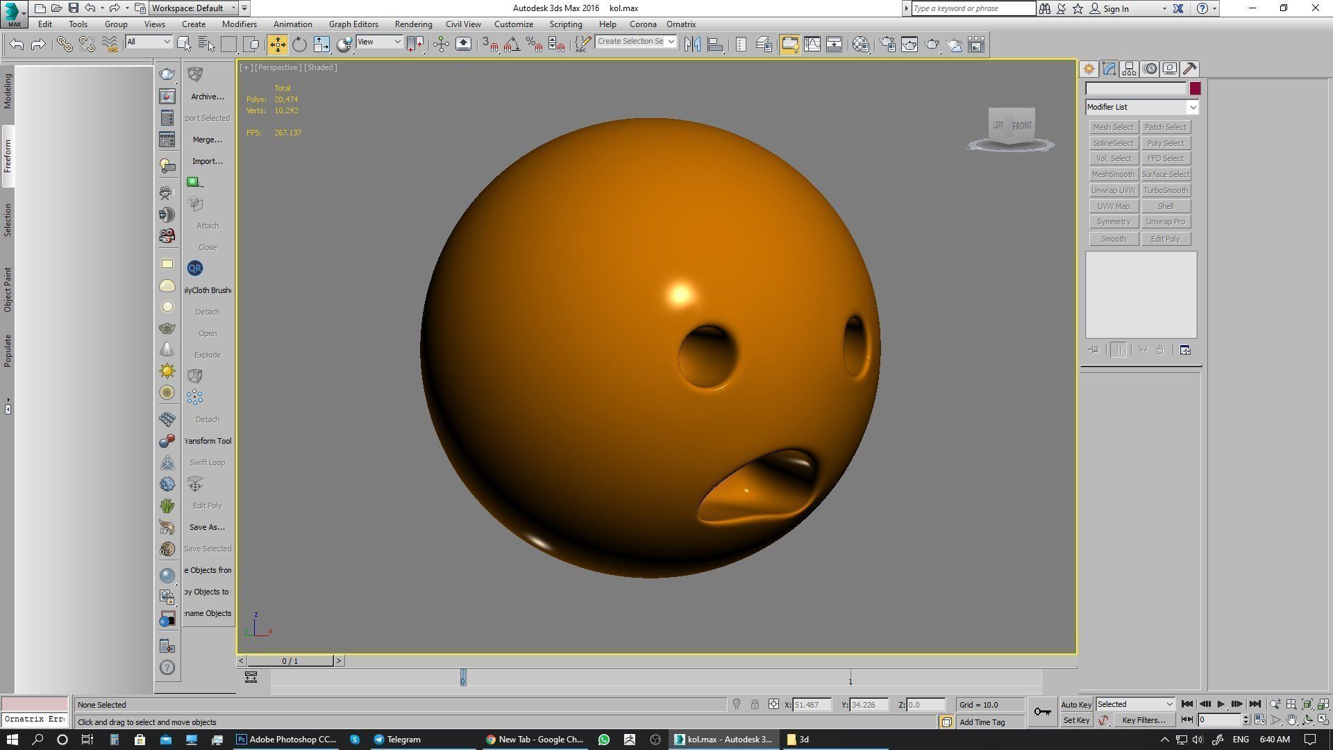 Emoji Frowning Face with Open Mouth 3D model_5