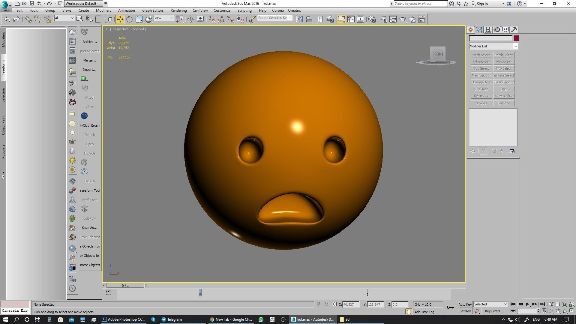 Emoji Frowning Face with Open Mouth 3D model_2