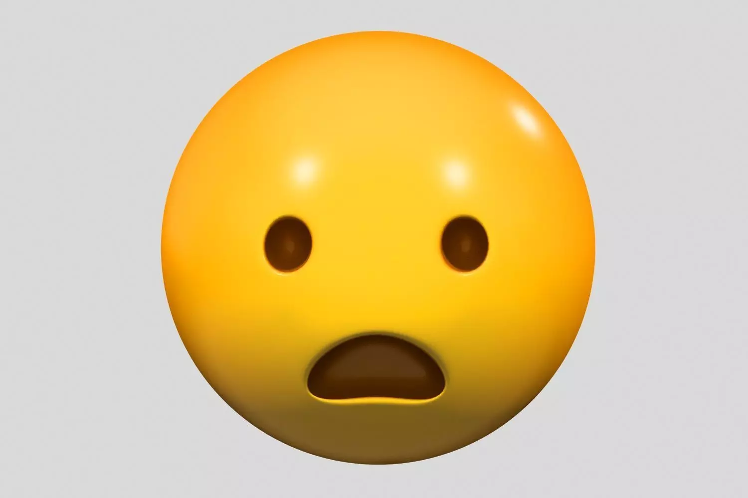 Emoji Frowning Face with Open Mouth 3D model_0