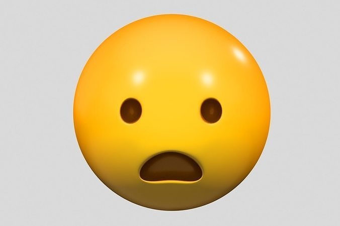 Emoji Frowning Face with Open Mouth 3D model
