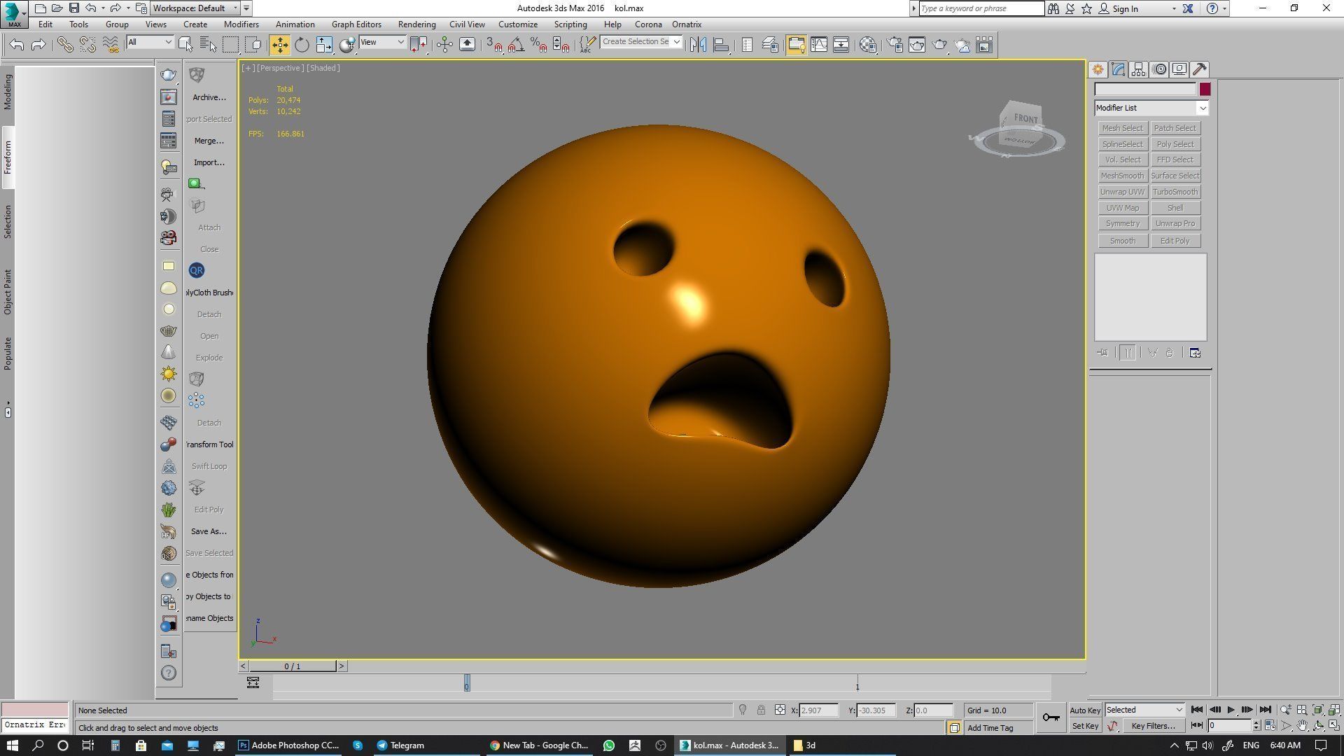 Emoji Frowning Face with Open Mouth 3D model_6