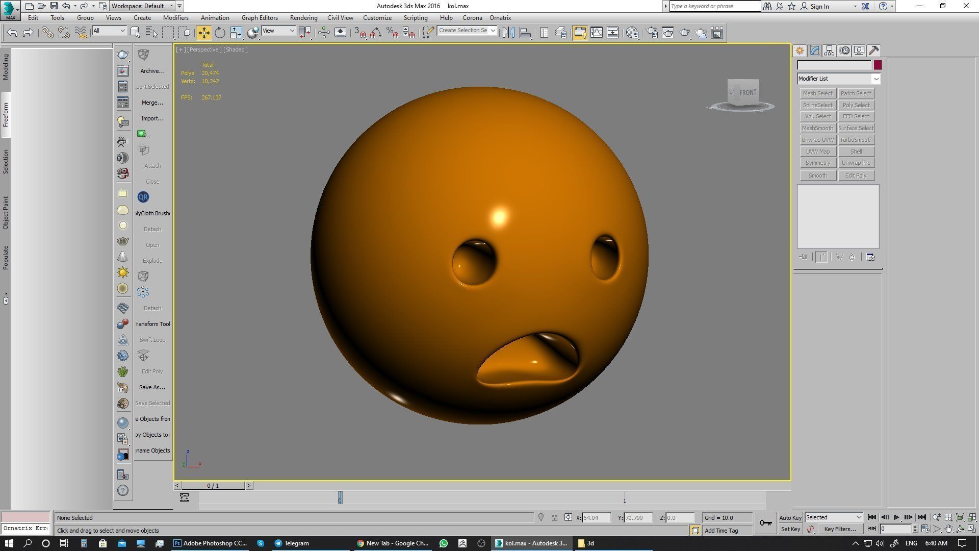 Emoji Frowning Face with Open Mouth 3D model_4
