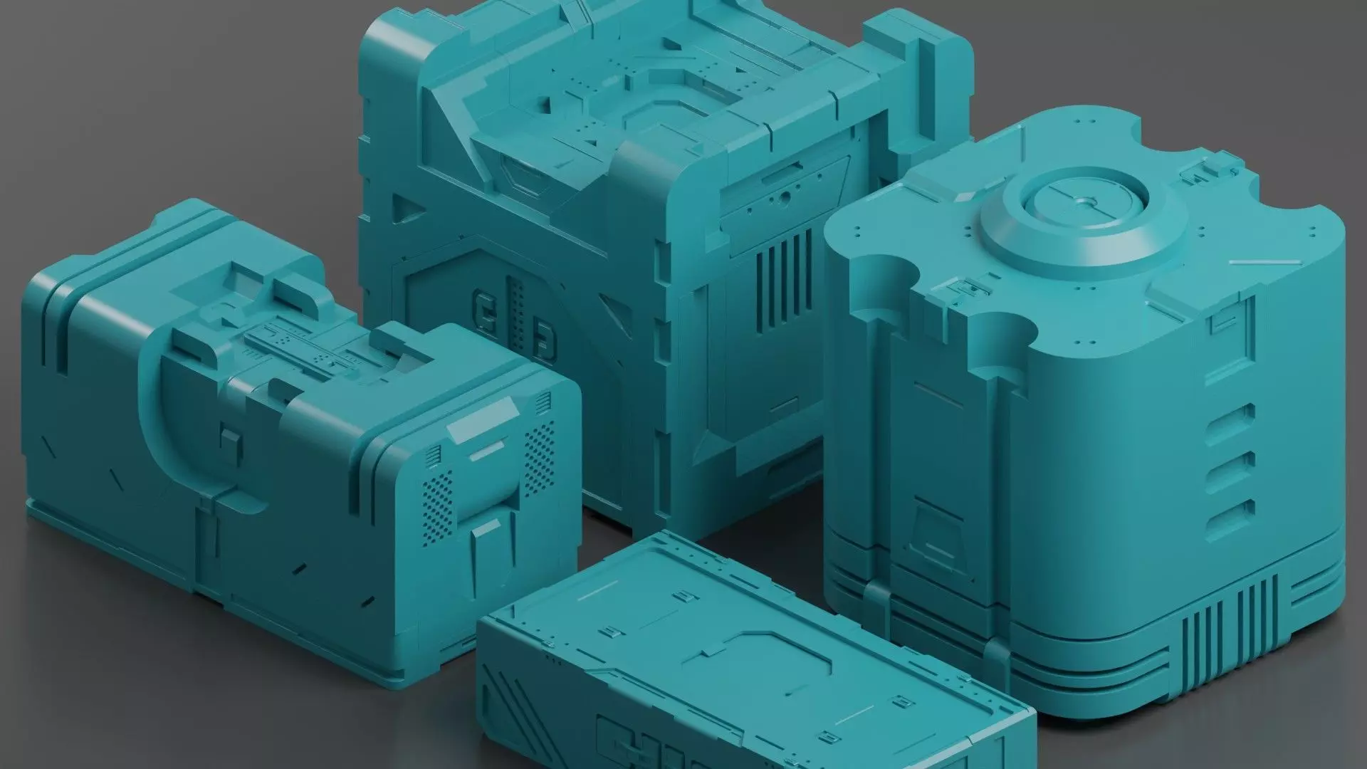 Scifi Crates Volume 2 3D model_0