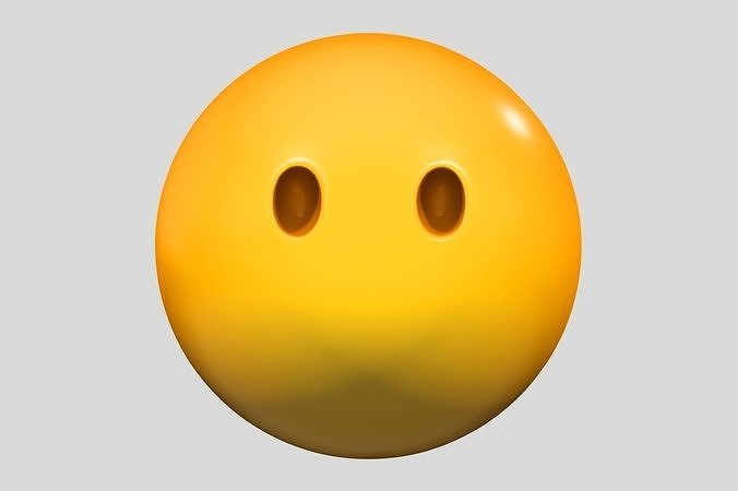 Emoji Face Without Mouth 3D model