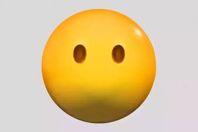 Emoji Face Without Mouth 3D model