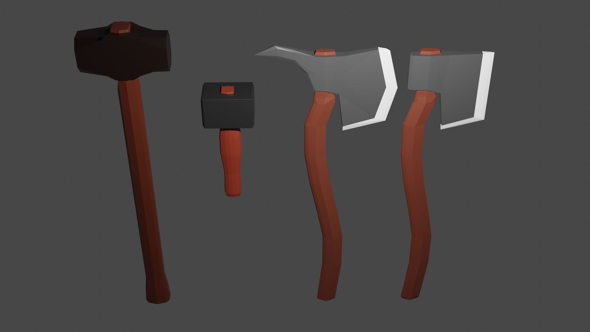 low poly tools bundle Free 3D model_4