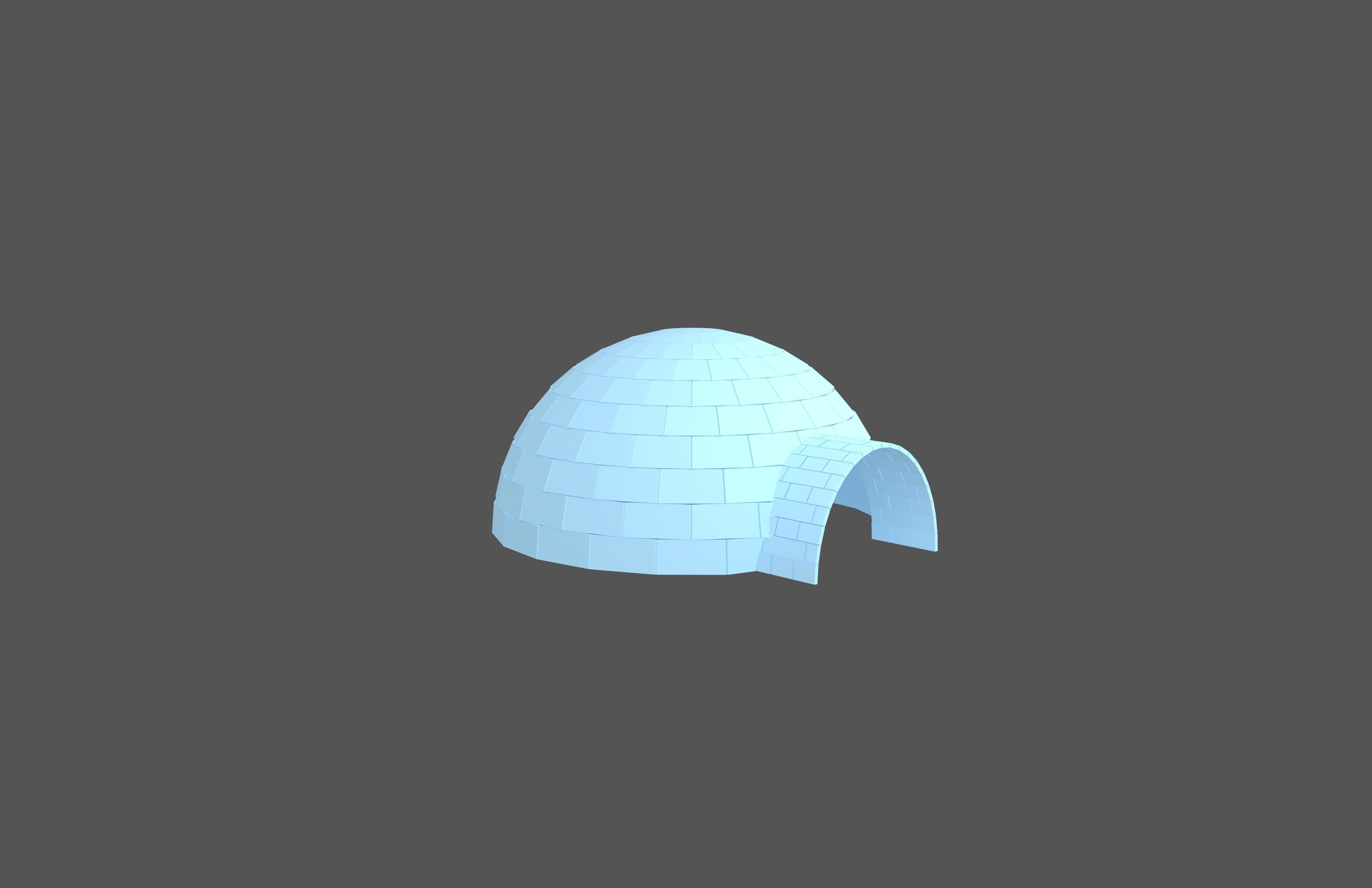 Igloo v1 002 Low-poly 3D model_3
