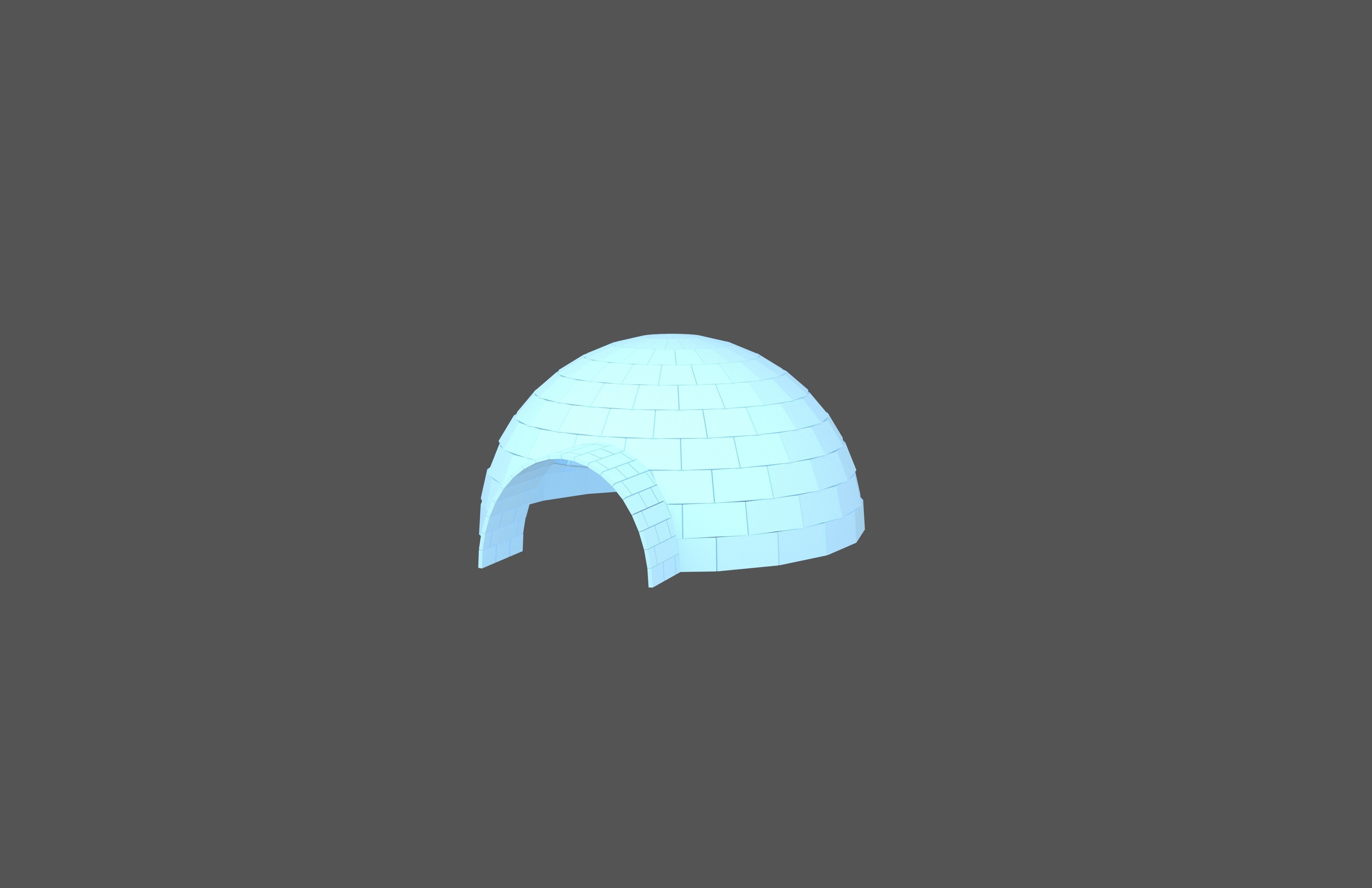 Igloo v1 002 Low-poly 3D model_2