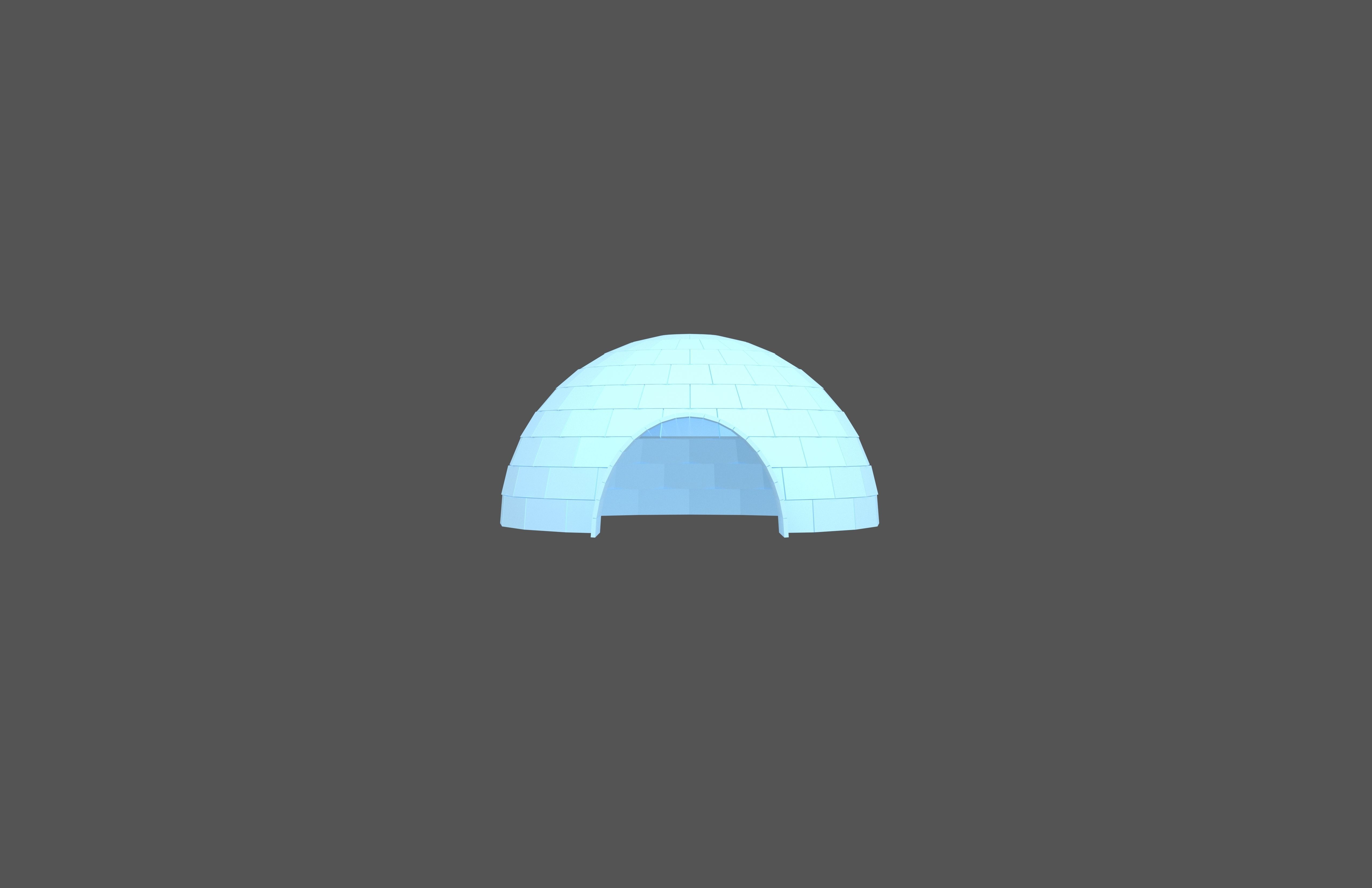 Igloo v1 002 Low-poly 3D model_1
