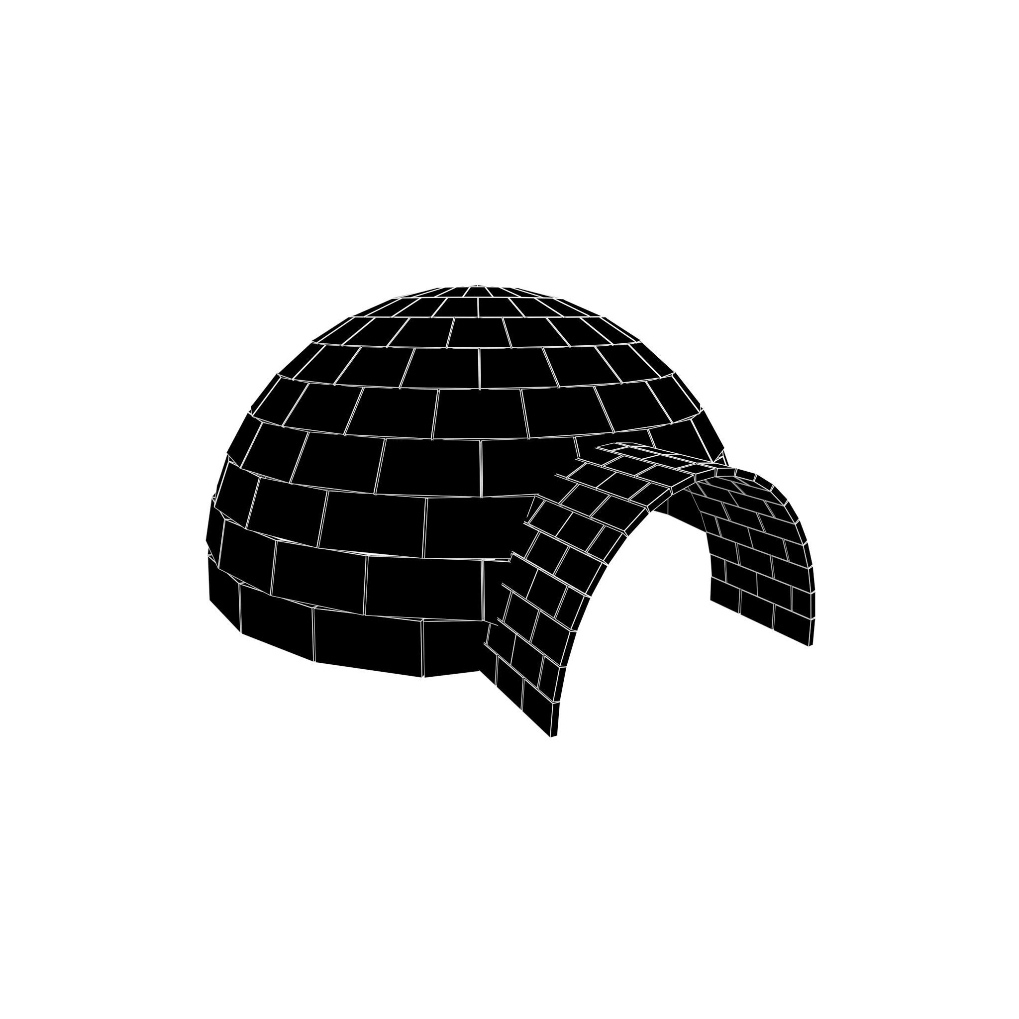 Igloo v1 002 Low-poly 3D model_4