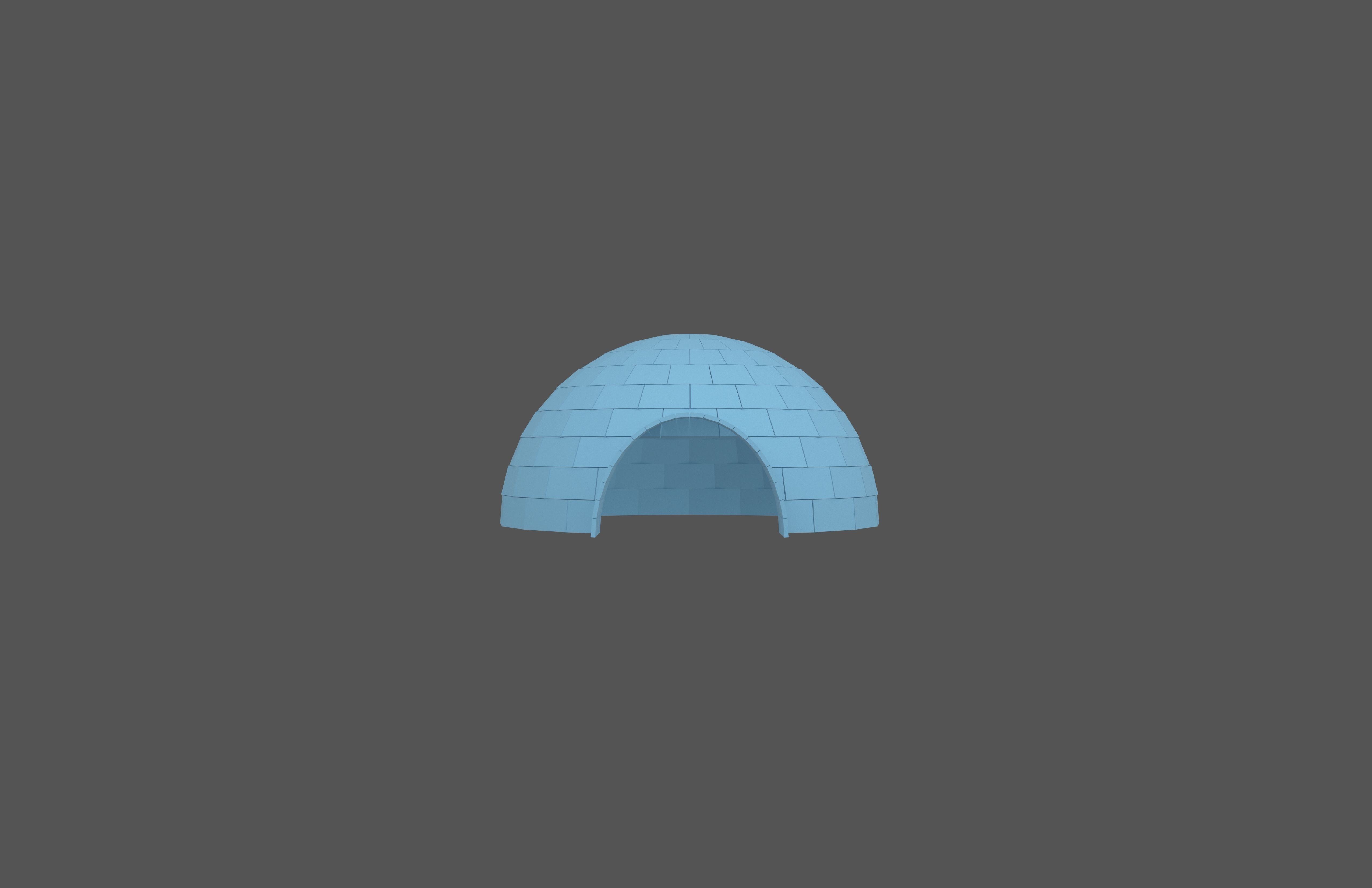 Igloo v1 003 Low-poly 3D model_1