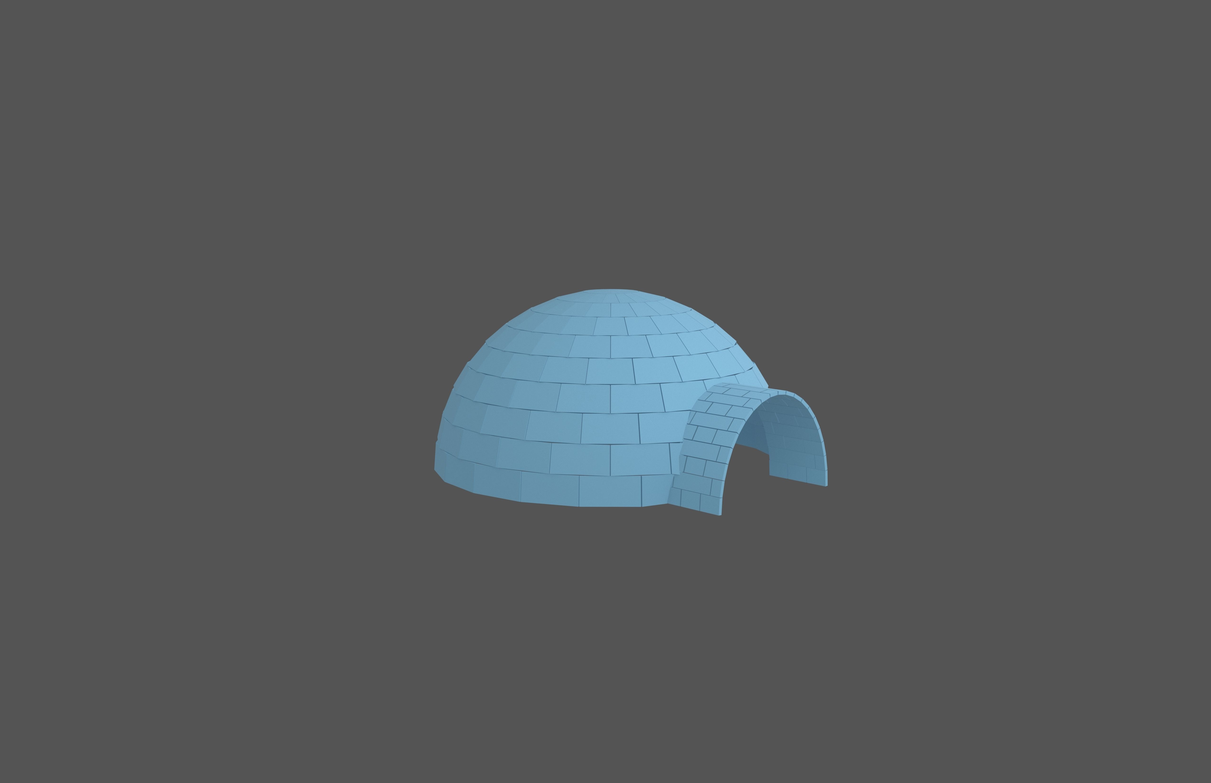 Igloo v1 003 Low-poly 3D model_3
