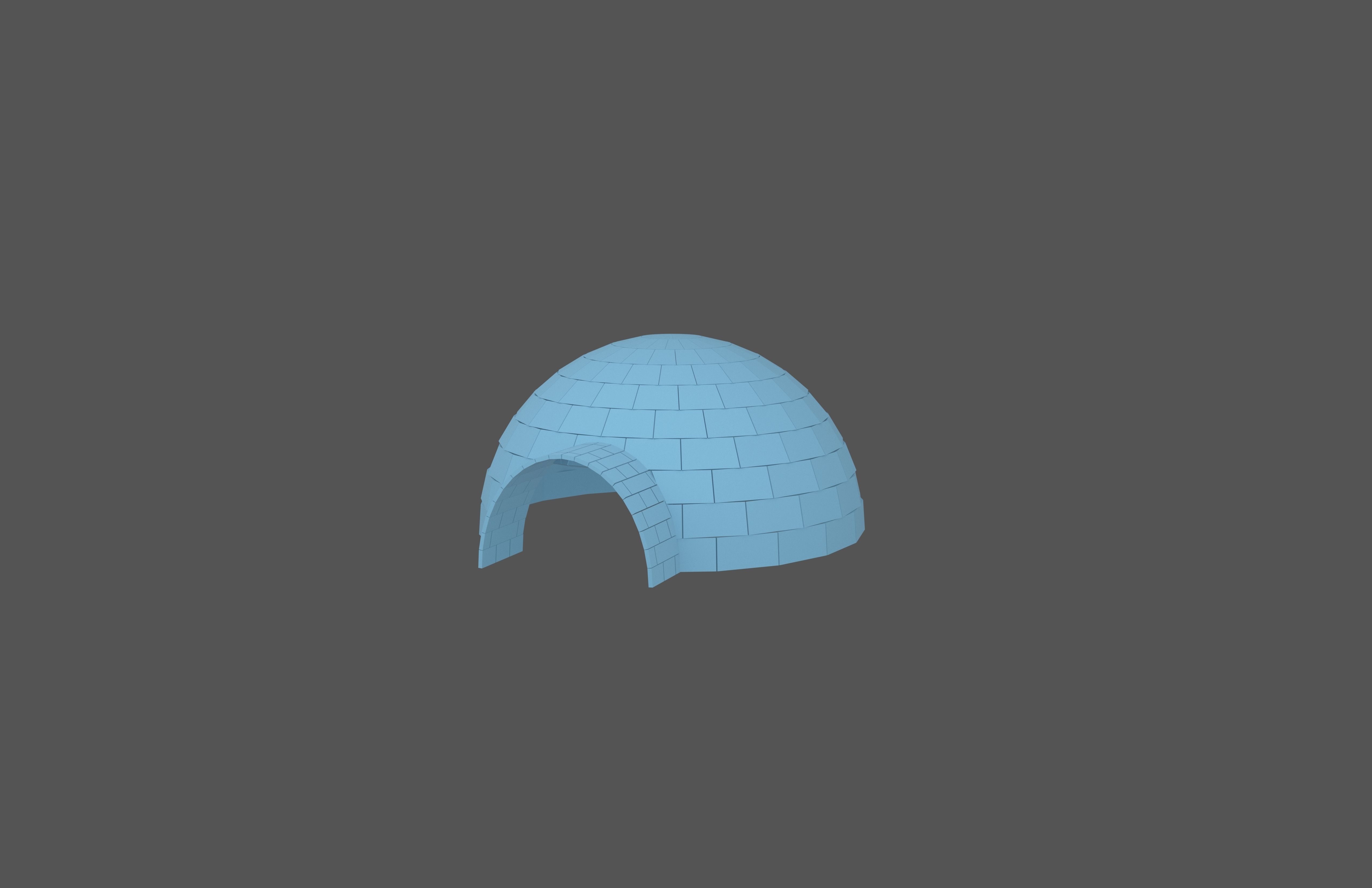 Igloo v1 003 Low-poly 3D model_2
