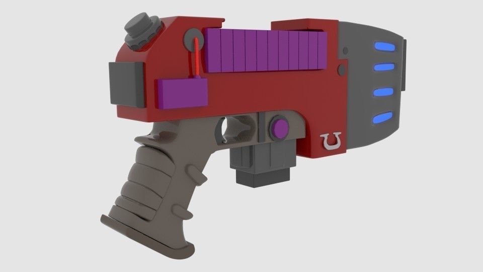 Plasma Pistol Low-poly 3D model_3