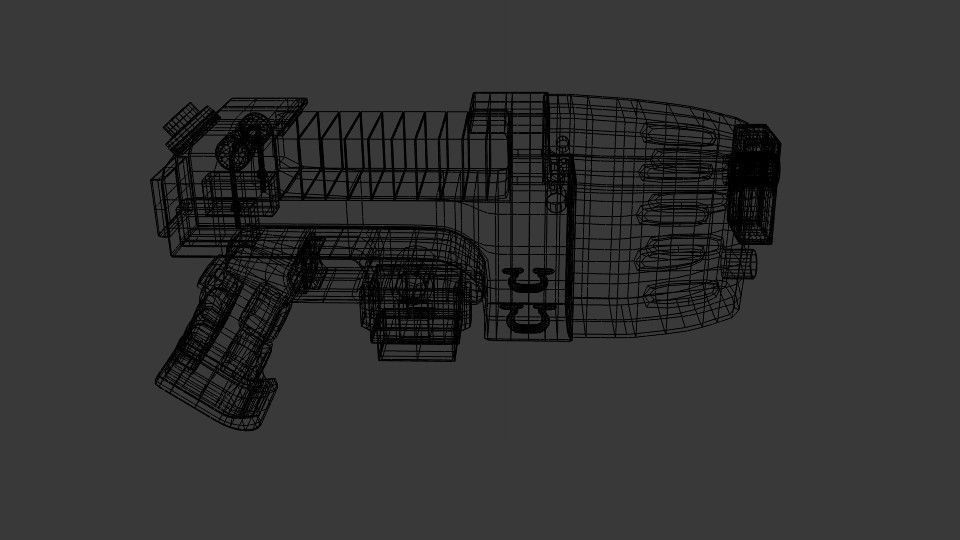 Plasma Pistol Low-poly 3D model_5