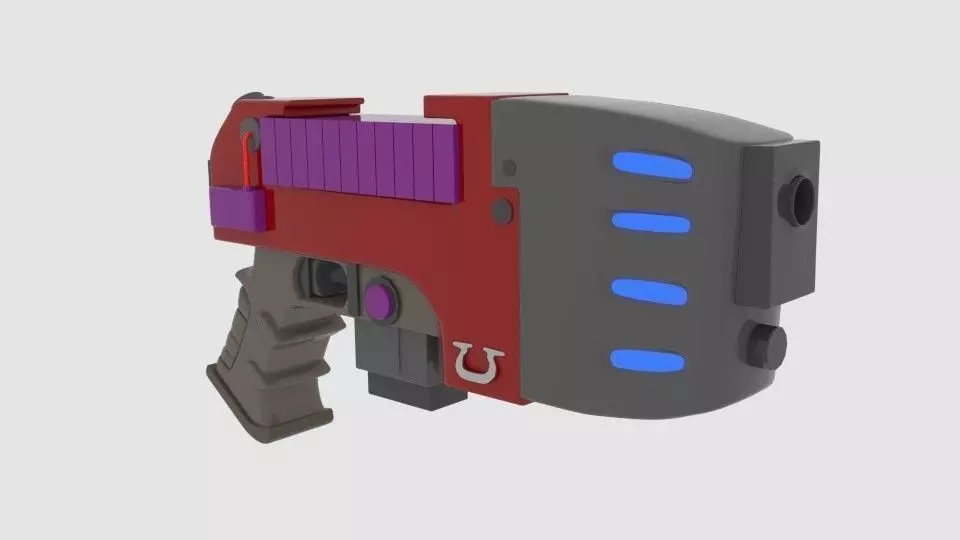 Plasma Pistol Low-poly 3D model_0