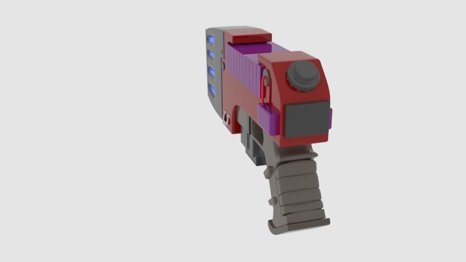 Plasma Pistol Low-poly 3D model_1