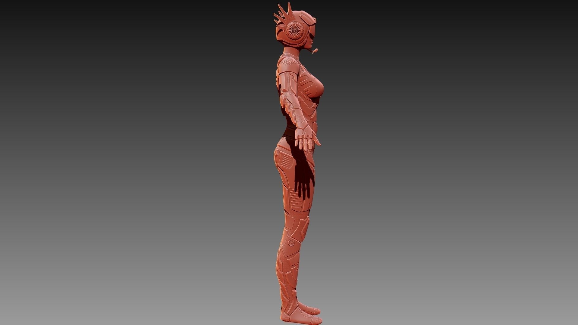 Sci-fi Female Character 3D model_8