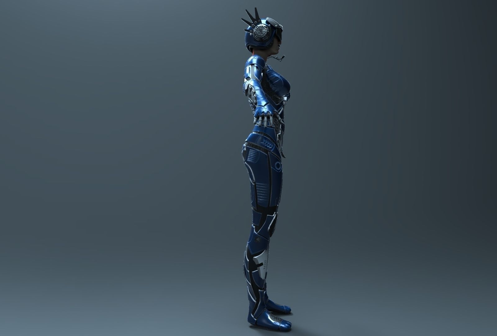 Sci-fi Female Character 3D model_5