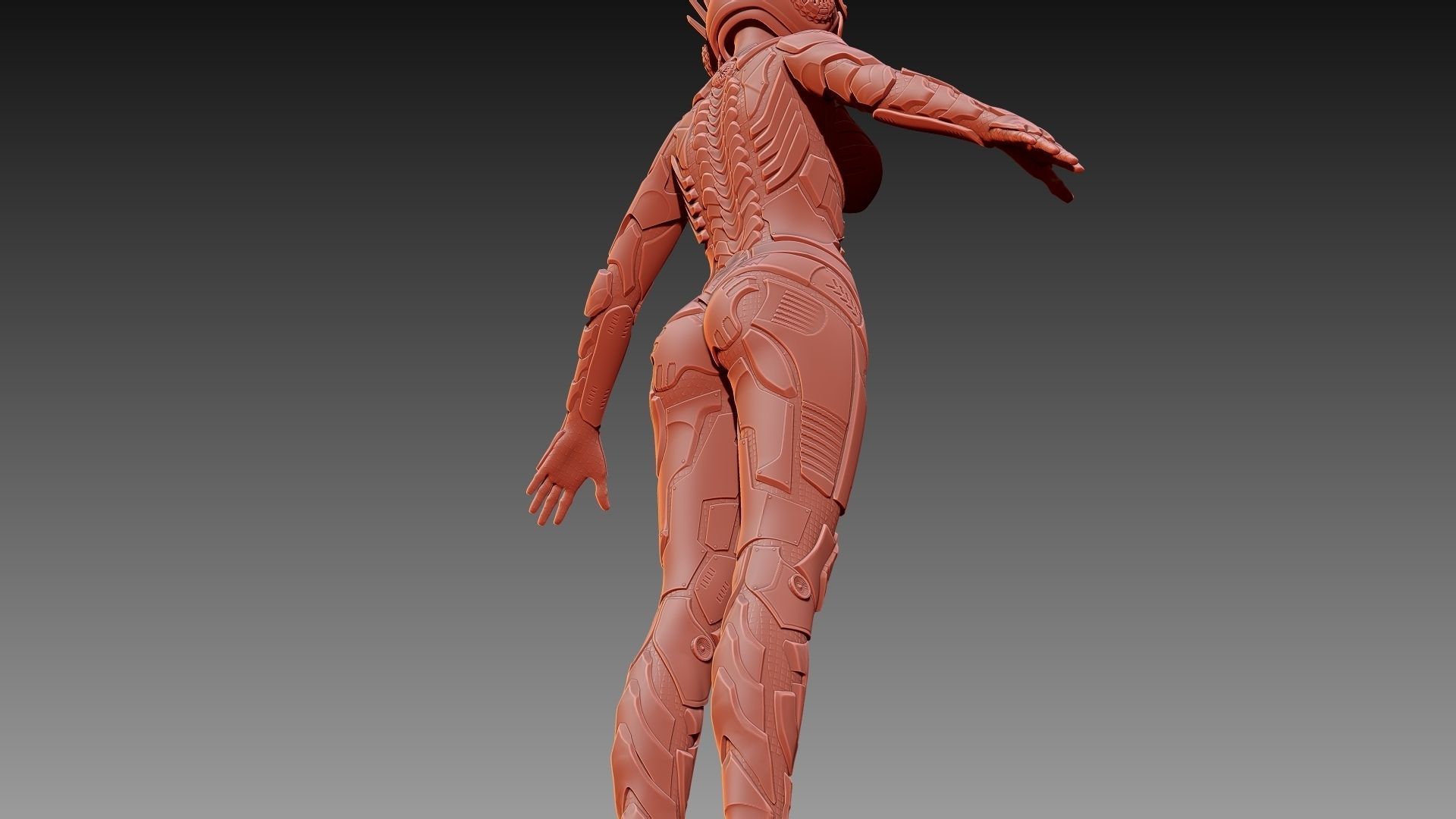 Sci-fi Female Character 3D model_14
