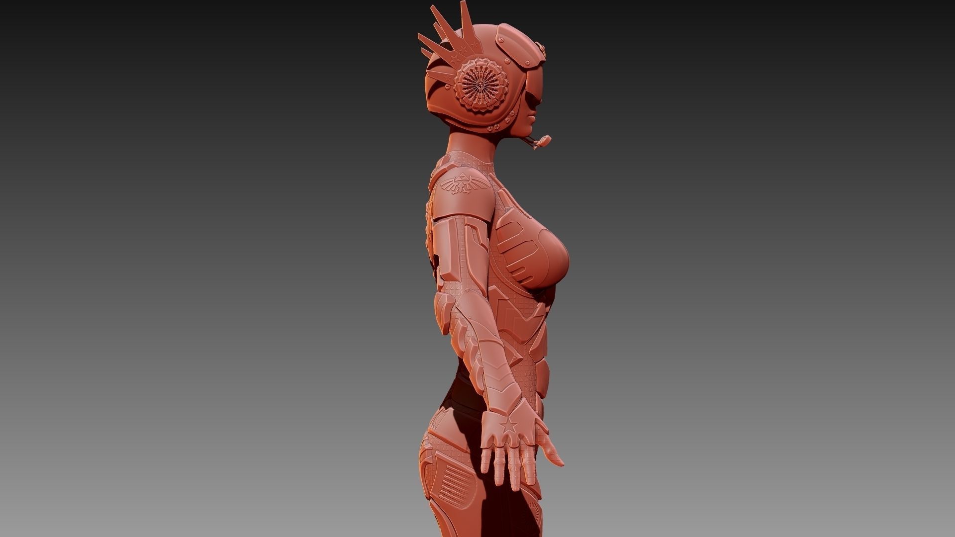 Sci-fi Female Character 3D model_15